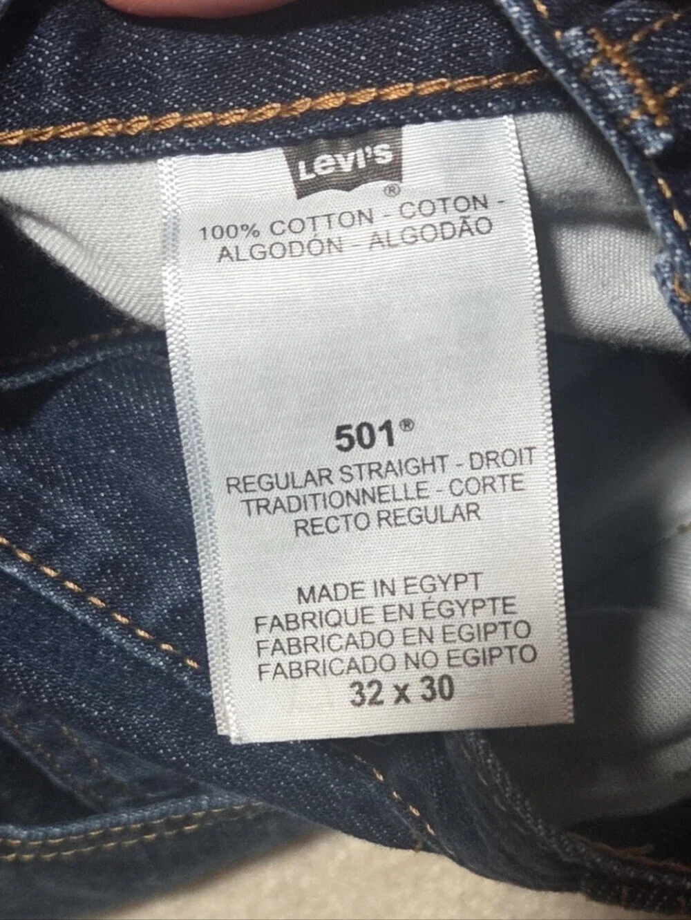 Vintage Y2K Levis 501 Batwing Tag Button Fly Blue Jeans Size 32x30